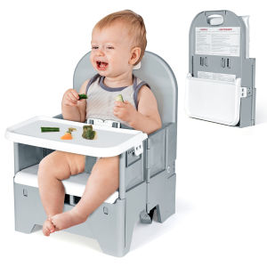 Orzbow có thể gập lại Ghế cho trẻ em trên ô tô khi đi du lịch ghế ăn ghế cao nhỏ di động với khay