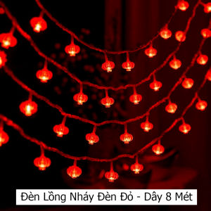 Dây Đèn Led Đủ Màu Dài 8M Có 8 Chế Độ Điều Chỉnh Đèn Đèn Nháy Trang Trí Hình Đèn Lồng Mini Decor Không Gian Lung Linh