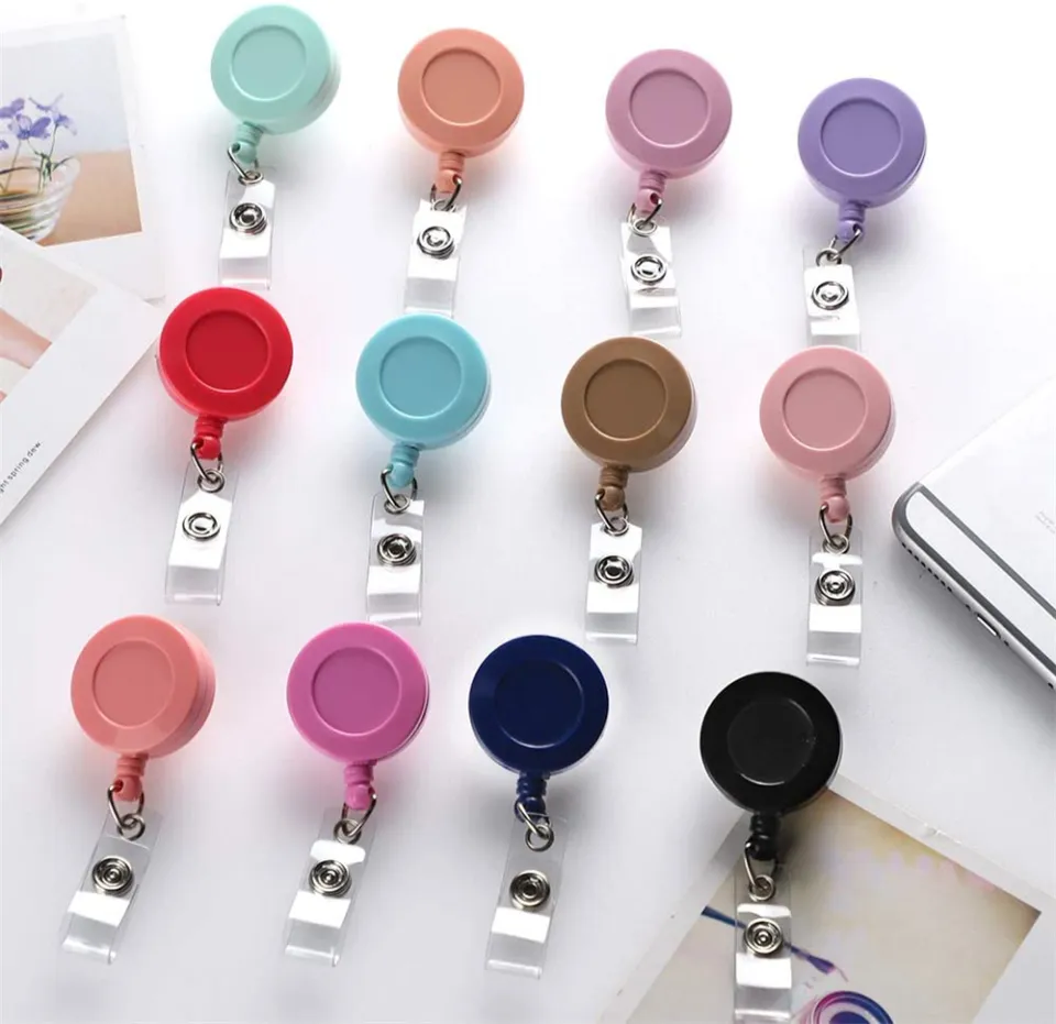 10 Pcs Retractable Badge Holder ID Badge Reel Clip On Card Holders,  Assorted Colors