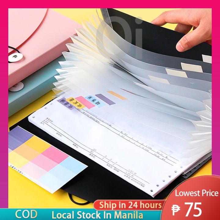 Multi Compartment File Multi-Layer Expandable Receipt File Folder 13 Compartments File ...