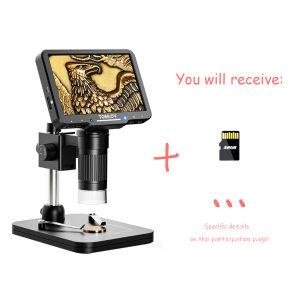 TOMLOV DM5 Coin Microscope 1000X 5’’ LCD Digital Microscope with LED Light 1080P Coin Magnifier Taking Photo/Video PC View with Windows/Mac 32GB SD Card Included