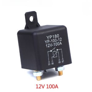 12V 100Amp 4-Pin Heavy Duty ON/OFF Switch Split Charge Relay for Auto Boat Van Black - Intl