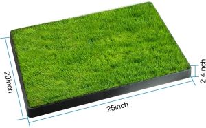 Pet Potty Training Tray Dog Grass Pad With Tray 25" x 20" Potty for Puppy Training 3-Layer System with Drawer Indoor/Outdoor Pet Toilet Loo for Dogs