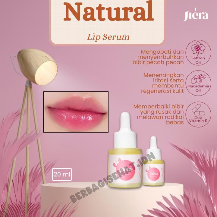 JIERA Natural Lip Serum 15ml - Pelembab bibir,Serum with Vitamin C Extra Mencerahkan,Lip serum bibir mencerahkan,serum bibir Jiera Official Shop,pelembab bibir kering dan hitam,Pemerah bibir cewek permanen (COD