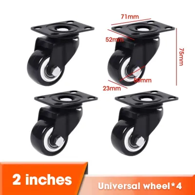 [COD]4PCS Heavy Duty Black Rubber Caster Wheels Swivel Caster Wheels with Brake With Lock & No Lock