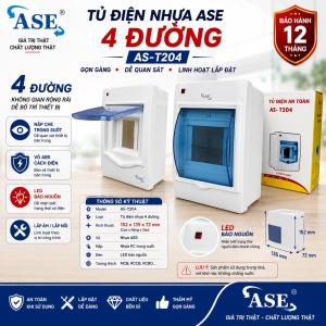 Tủ Điện Nhựa 4 Đường ASE - Hộp Chứa CB RCBO MCB RCCB 2-4 Pha Có Đèn Led Báo Nguồn