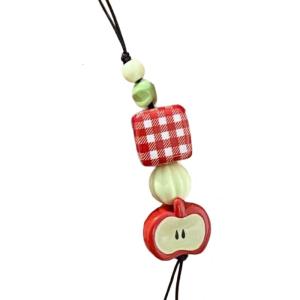 Táo móc khóa túi sử dụng hàng ngày Keyring cho phụ nữ hình dạng 3D trang trí móc khóa cho điện thoại và ví