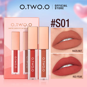 O.TWO.O 2pcs/set Lip Tint Waterproof Original Liquid Lipstick Soft Matte Super Stay Lightweight Matte Highly Pigmented Lock-Color Lip Glaze Set Lips Makeup