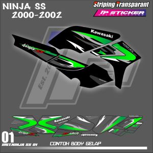 NINJA SS 2000 - 2002 ORIGINAL  (COD) STIKER STRIPING MOTOR KAWASAKI NINJA SS 2000 - 2002- STIKER LIST STIKER MOTOR DESAIN RACING HOLOGRAM DAN TRANSPARAN BISA COD IP.KODE 01