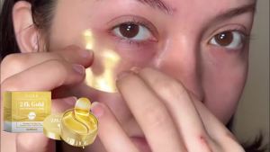 [24K Gold Eye Mask]Anti-Wrinkle Hydrating & Brightening Under Eye Patches - Reduce Fine Lines Dark Circles Revitalize Youthful Look