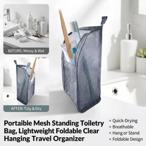 Travel Makeup Bag Waterproof Toiletry Bag Set Portable Cosmetic Pouch with Brush Holder Storage Bags