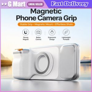 Magnetic Phone Grip with Bluetooth Remote Foldable Handheld Stabilizer for Live Vlog Anti-Shake Holder for iPhone Samsung