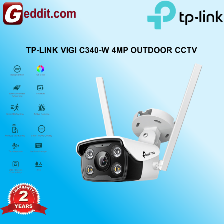 TP-LINK VIGI C340-W 4MP OUTDOOR CCTV FULL COLOR WIRELESS BULLET WIFI ...
