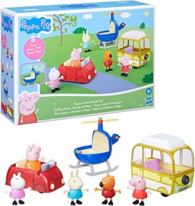 Peppa Pig Toys Peppas LITTLE VEHICLE Set Includes Helicopter Camper and Car Toys and 5 Peppa Pig Figures Preschool Toys for 3 Year Olds and Up