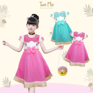 Two Mix Baju Anak Anak Perempuan Cantik Bonus Gratis Tas Anak Cantik Bahan Kaos + Satin 4181
