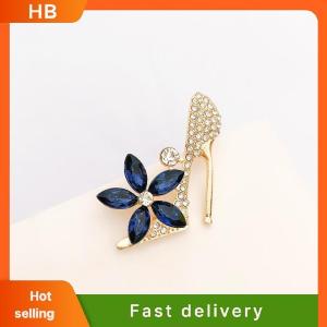 HB Fashion Crystal Flower High Heels Shoes Brooches Women Coat Clothing Badges Jewelry Accessries
