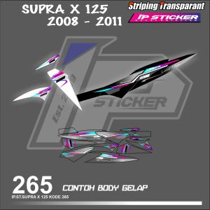 SUPRA X125 2008-2011  (COD) STIKER STRIPING MOTOR HONDA SUPRA X125  HOLOGRAM DAN TRANSPARAN