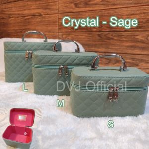 Box Kotak Kosmetik Tempat Make Up Skincare Cermin Beauty Case 3 Ukuran 3 in 1 Portable Tas Multifungsi Matte Hologram Set DVJ Official