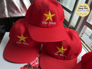 Nón cờ Việt Nam - thêu ngôi sao - Đồng phục Song Phú