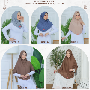 HIJAB INSTAN BERGO PET HAMIDAH UKURAN S M L XL & XXL JILBAB INSTANT JUMBO KERUDUNG DAILY