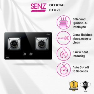 SENZ KARINO Twin Burner Gas Stove with intelSync Technology
