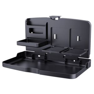 【super_pro】COD พร้อมส่ง/ถาดวางอาหารหลังเบาะรถพับได้ พร้อมที่วางแก้วเครื่องดื่ม ถาดวางอาหารในรถ