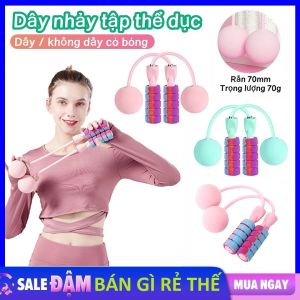 Dây Nhảy Tập Thể Dục Thể Thao Giảm Cân Không Dây Kèm Tạ - Dây Nhảy Thể Lực Đàn Hồi Không Dây - Có Bóng Điều Chỉnh Luyện Dụng Cụ Tập Gym Tại Nhà Tiện Lợi - Dây Nhảy Không Dây