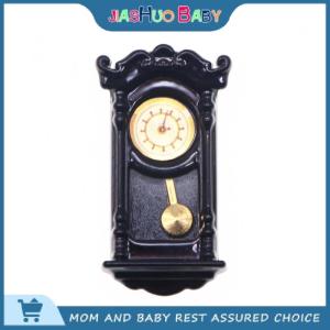 JiaShuo Baby Toy 1 12 Dollhouse Vintage Simulation Wall Clock Model Doll Home Clock Living Room Decor Toy Dolls House Micro Scene Accessories