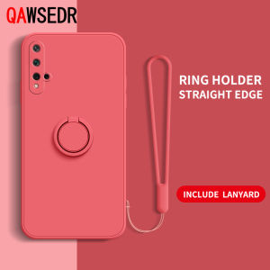 QAWSEDR Ring Buckle Case for Huawei Nova 5t Honor 20 Anti-falling Phone Holder Shockproof Full Coverage Casing Soft Silicone TPU Cover