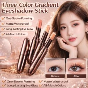 3-Color Eyeshadow Stick Matte & Shimmer Long Lasting Waterproof Creamy Eyeshadow Stick Easy Blend Gradient Eyeshadow Palette Travel Makeup Palette For Students Cosmetic Kit