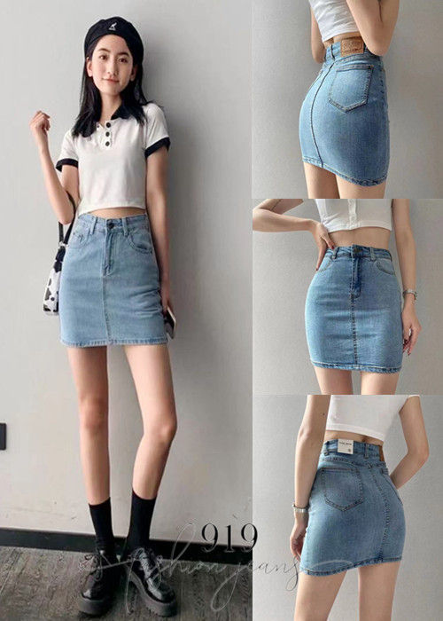 919 Jeans Casual Korean Denim Mini Pencil Skirt Your New Fashion Streachable For Womens COD Lazada PH