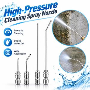DIVATEN Stainless Steel High-Pressure Cleaning Spray Nozzle High Pressure Side Spray/Direct Spray Pressure Washer  Nozzle  Quick Connect Flush Wand Extension Spray Tips Air Conditioner Cleaning