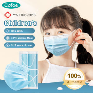 Cofoe MedicaI Surgical Face Mask 3ply Kids Facemask Anti-Virus Anti-fog Respirator Mask 3 Layer Non Woven Face Shield Breathing Masks for Baby Child - Individual Packing