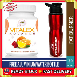 Vitalex Advance - Halal Fat Burner/Detox/Fat Blocker/Slimming/Weight Lost/Appetite Suppressant 30 servings/1 Month Supply [Original] with Hologram + FREE Water Bottle 750ml vs Lemonex Herbalife Tea Mix Titan Burn Hydroxycut Hydroxycut