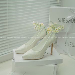 GIÀY CƯỚI CAO GÓT NHŨ LẤP LÁNH 11P ĐÚC MŨI độc quyền bởi SHE SHOES - NEW ARRIVAL GC11009