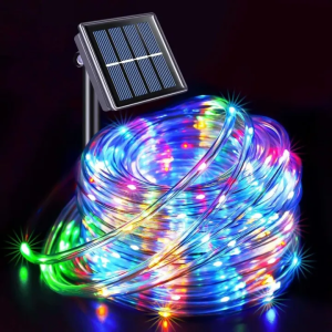 Solar PVC Rope Lights 22M/12M/7M Solar String Lights Waterproof IP65 for Garden Patio Party Weddings Lights 8 Modes Fairy Tube Light Waterproof for Garden Outdoor Christmas Decoration Wedding Garland Fairy Light