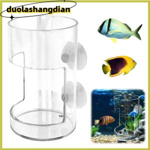 [Duola] Fish Feeder For Aquarium 2025 New Fish Tank Dish Tray With Suction Cup Acrylic Fish Feeding Tube Fish Food Holder