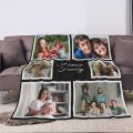 HUGLAZY Custom Blanket with Photos Text Personalized Picture Throw Blankets for Couple Birthday Fathers Mothers Valentines Day Gift. 