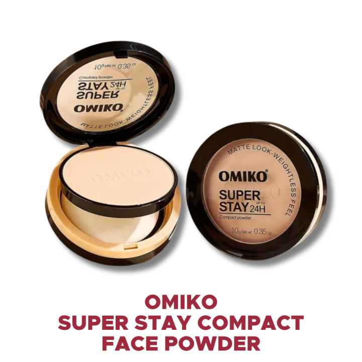 [ 24HR SUPER STAY FACE POWDER ] OMIKO 24 Hours Super Stay Matte Face Powder Compact Lightweight ...