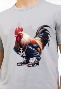 Kaos Pria 3 Dimensi Motif Ayam Jago Diamond Tshirt Oblong Katun 24s H0235 By Hans & Co