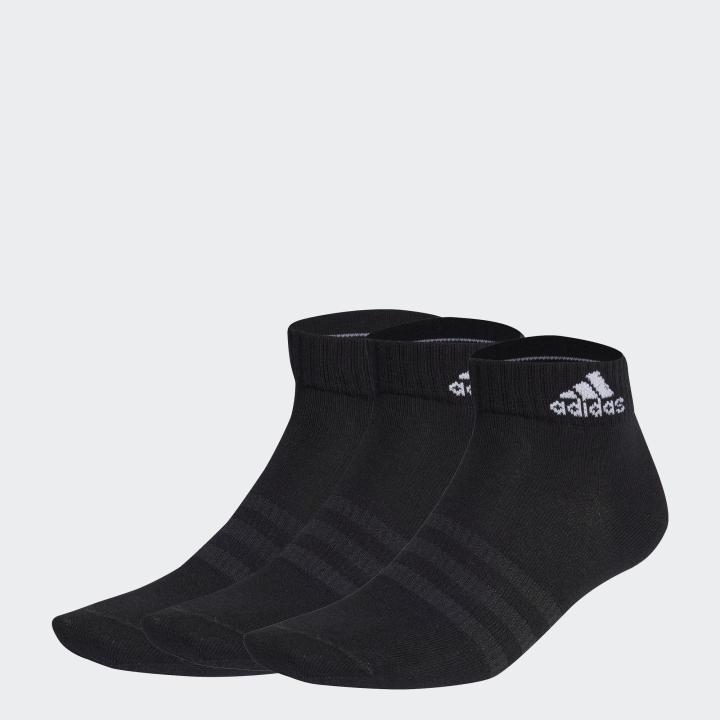 adidas Lifestyle Thin and Light Ankle Socks 3 Pairs Unisex Black IC1282