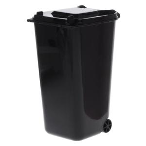 Mini Wheelie Trash Can Pen Holder Storage Bin Desktop Organizer Garbage Bucket