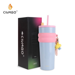 CIVAGO（26oz/780ml）Ceramic liner Stainless Steel Coffee Mug With Lid Vacuum Flask Hot And Cold Tumbler