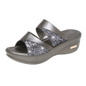 Free Shipping WomenS Summer Sandals Fashionable New Styles Thick-Soled Platform Heels Open-Toe Slip-On Sandals And Comfortable Shoes For Mothers