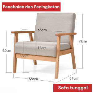 Sofa bed 3/2/1 Tempat Duduk Sofa Ruang Tamu Sofa Empuk Kayu Solid Sofa bed Kursi Ruang Tamu Sofa