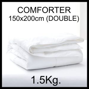 #WHITE COMFORTER HOTEL QUALITY SOFT QUILT BLANKET DOUBLE QUEEN KING SIZE - MACHINE WASHABLE & NO PILL#