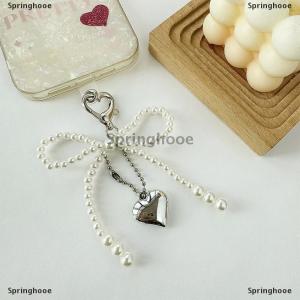 [COD] Springhooe Delicate Beaded Key Chain Handmade Bow Shaped Pendant Keyring Heart Keychain Ornament Decoration For Bags Phones