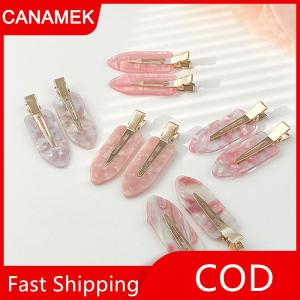 【CANAMEK】 2pcs phong cách Hàn Quốc Công cụ tạo kiểu tóc đơn giản màu hồng liền mạch tóc clip cho phụ nữ ngọt ngào tươi bangs Clip mỏ vịt clip kẹp tóc