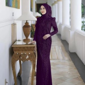 Gamis Dewasa Terbaru Leona Dres BC Velvet Mix Brukat Plus Payet M L XL XXL 3XL Dress Brokat Wanita Kondangan Mewah Elegan Ootd Hijab Baju Muslimah Remaja Model Kekinian Warna Burgundy Mahogany Mocca Hitam Navy