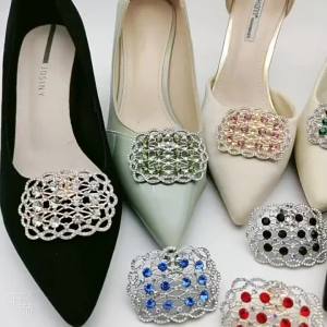 [Free Shipping] Shoe Flower high-heeled shoe accessories detachable shoe buckles wedding shoe flower decorations metal shoe ornaments